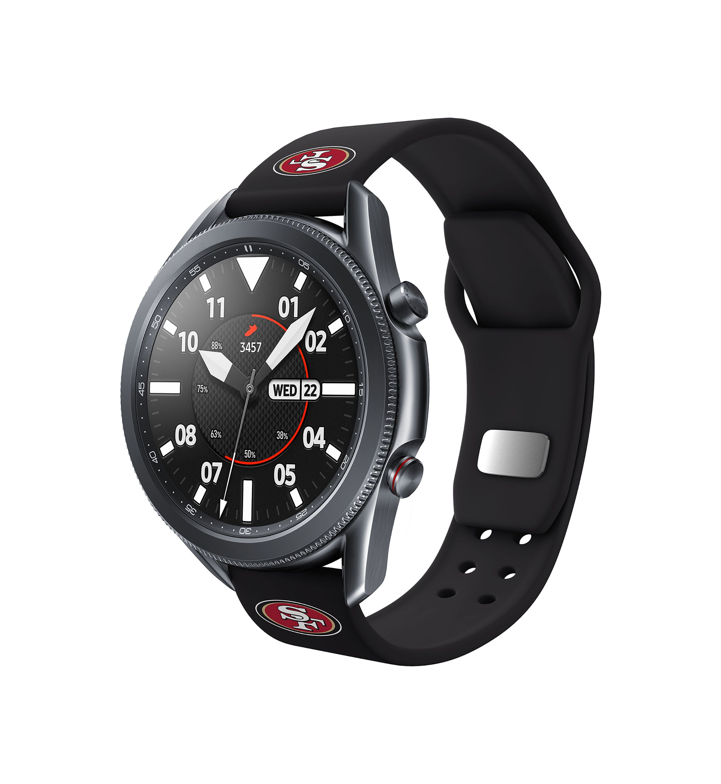 NFL San Francisco 49ers 20 Millimeter Silicone Band Compatible with Samsung Watch