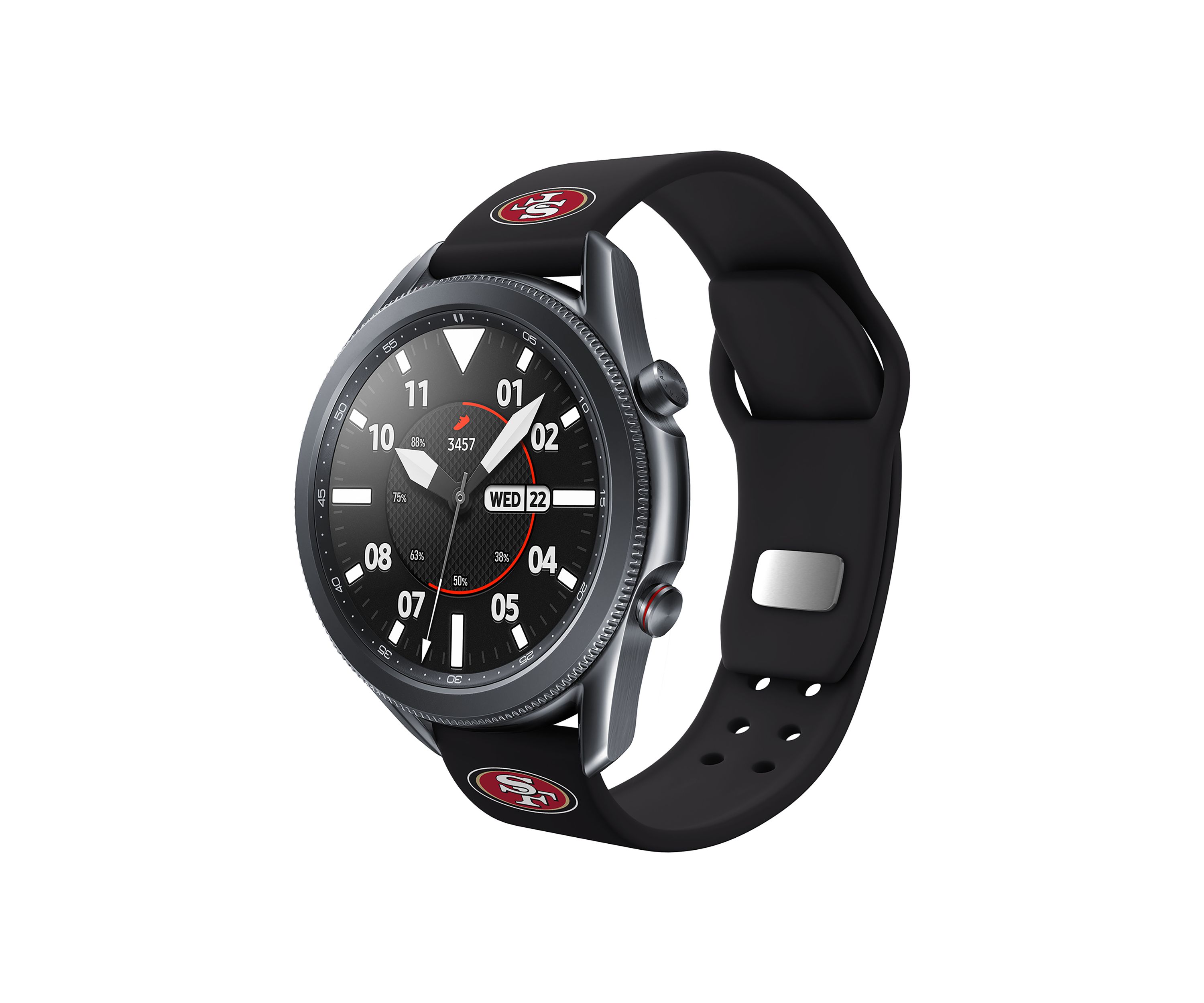 NFL San Francisco 49ers 20 Millimeter Silicone Band Compatible with Samsung Watch