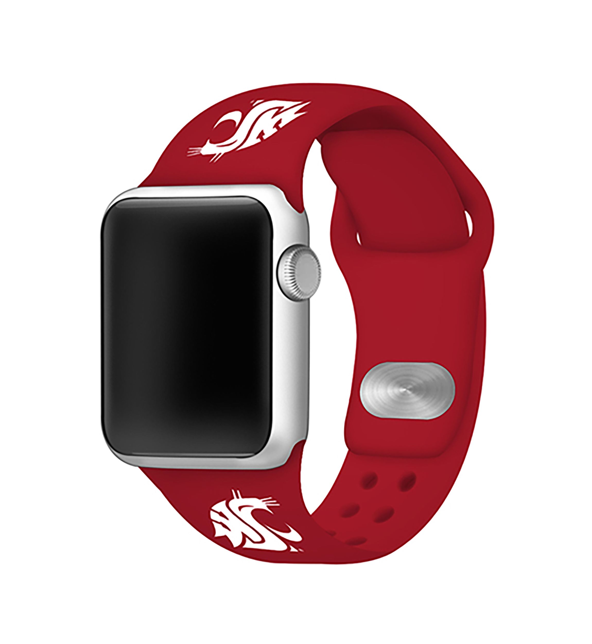 NCAA Washington State Cougars Silicone 38 Millimeter Apple Watch Band 