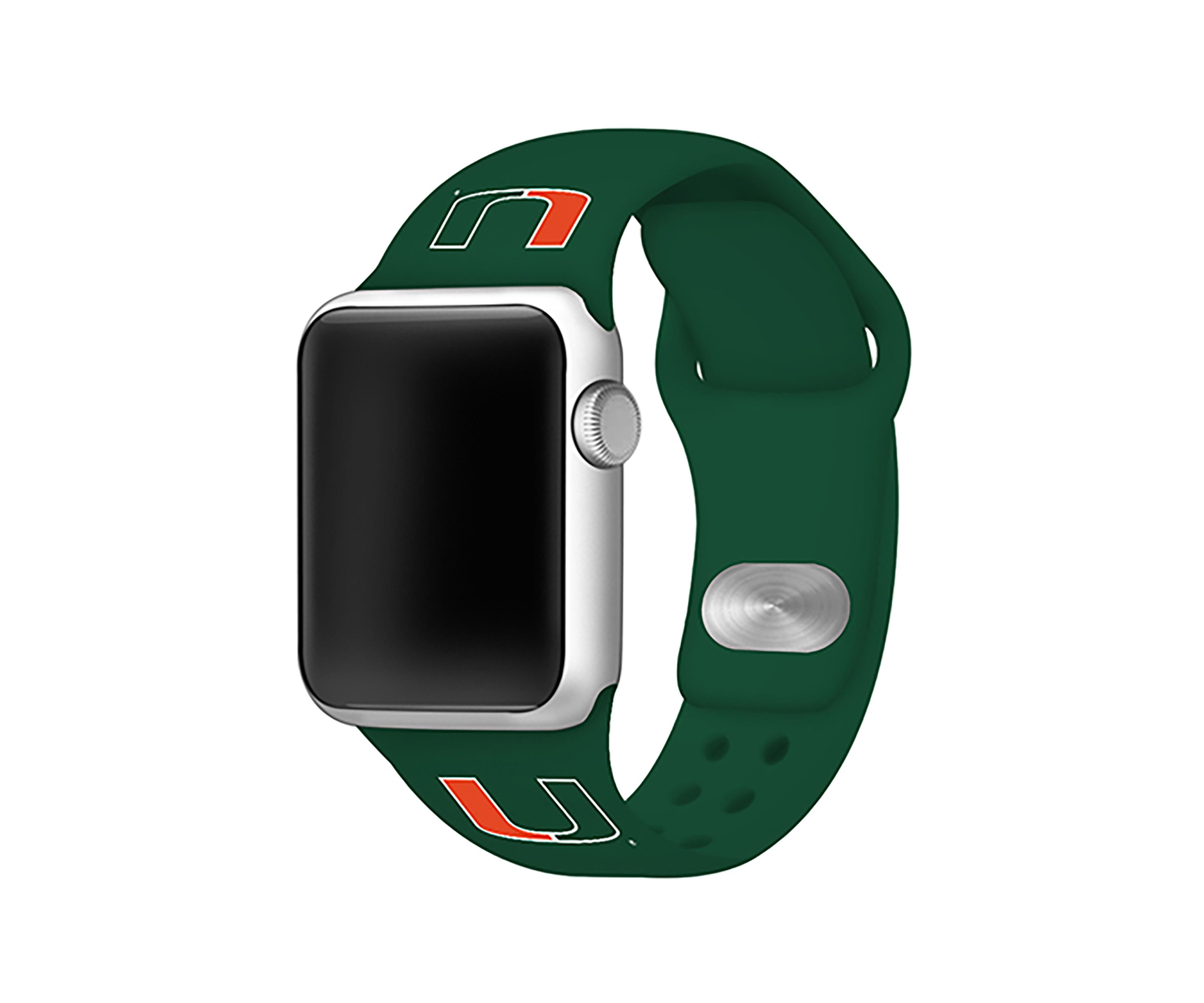 NCAA Miami Hurricanes 42 Millimeter Silicone Apple Watch Band