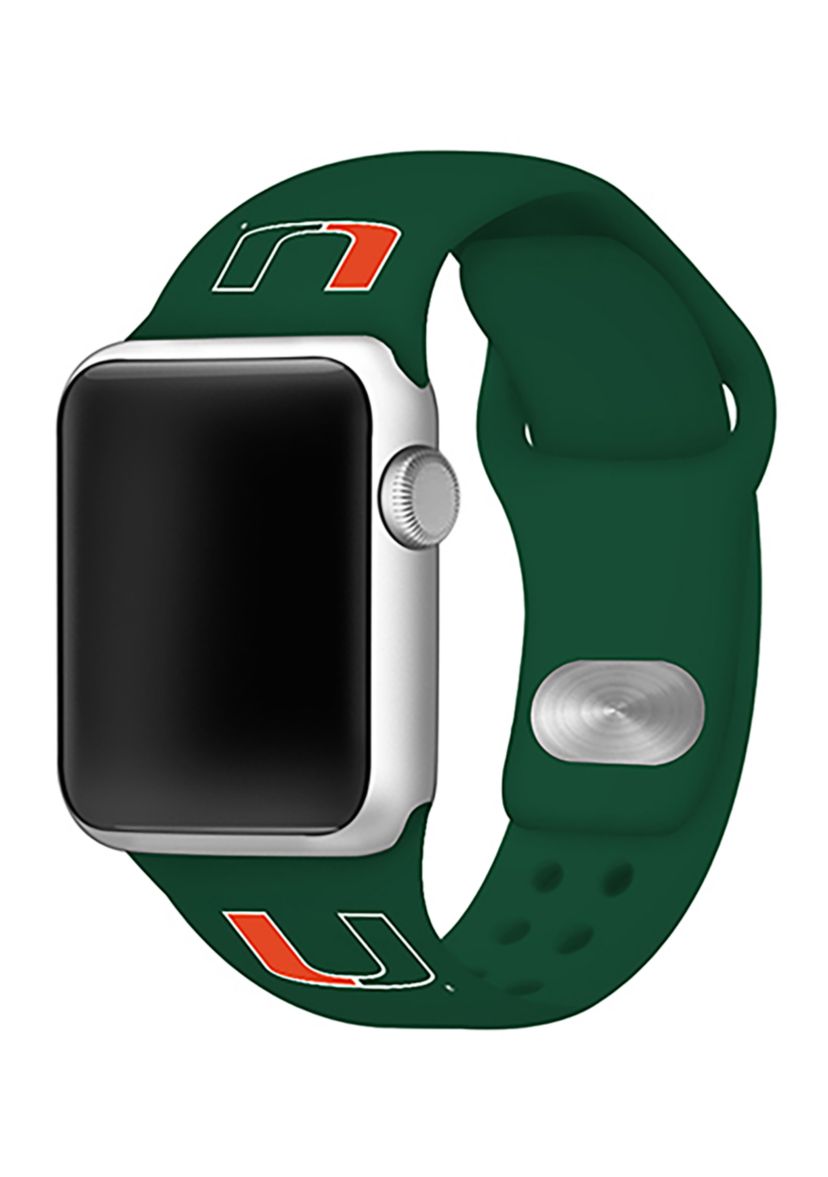 NCAA Miami Hurricanes 42 Millimeter Silicone Apple Watch Band