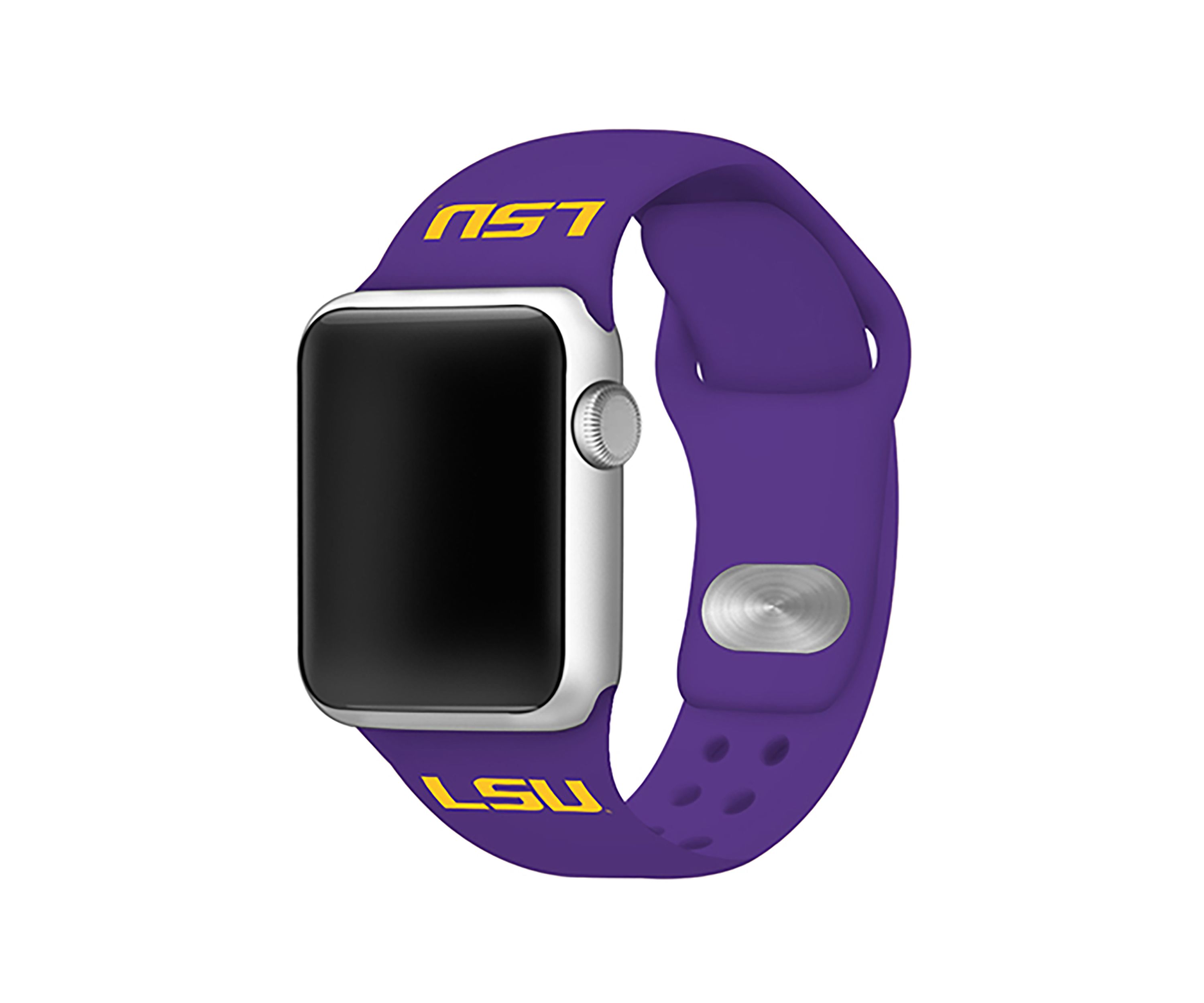 NCAA LSU Tigers 42 Millimeter Silicone Apple Watch Band