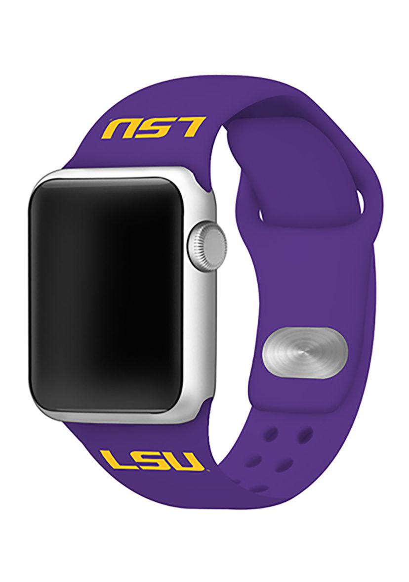 NCAA LSU Tigers 42 Millimeter Silicone Apple Watch Band