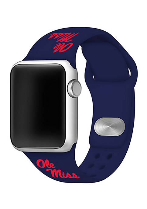 NCAA Mississippi Ole Miss 42 Millimeter Silicone Apple Watch Band