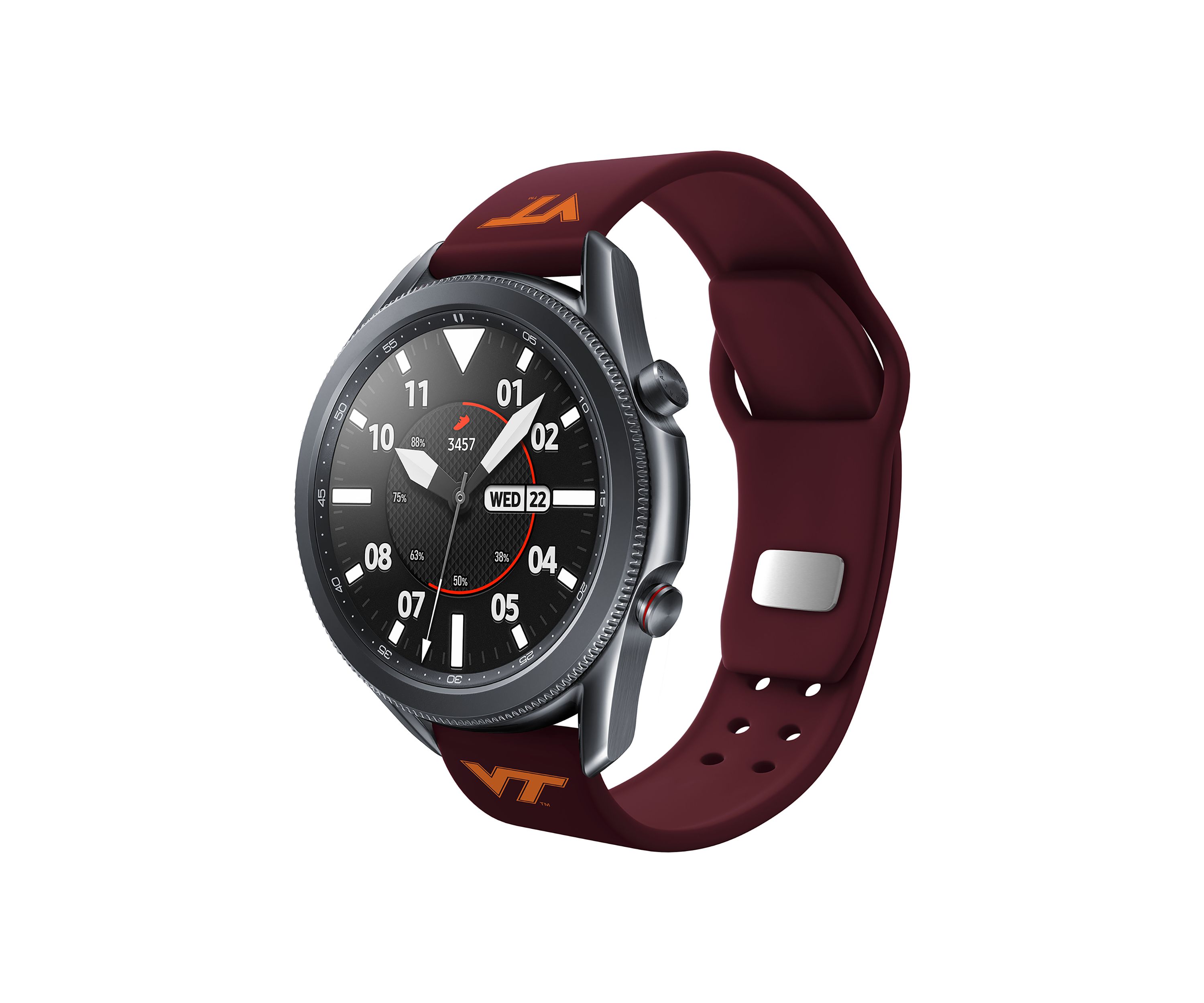 NCAA Virginia Tech Hokies 20 Millimeter Silicone Band Compatible with Samsung Watch