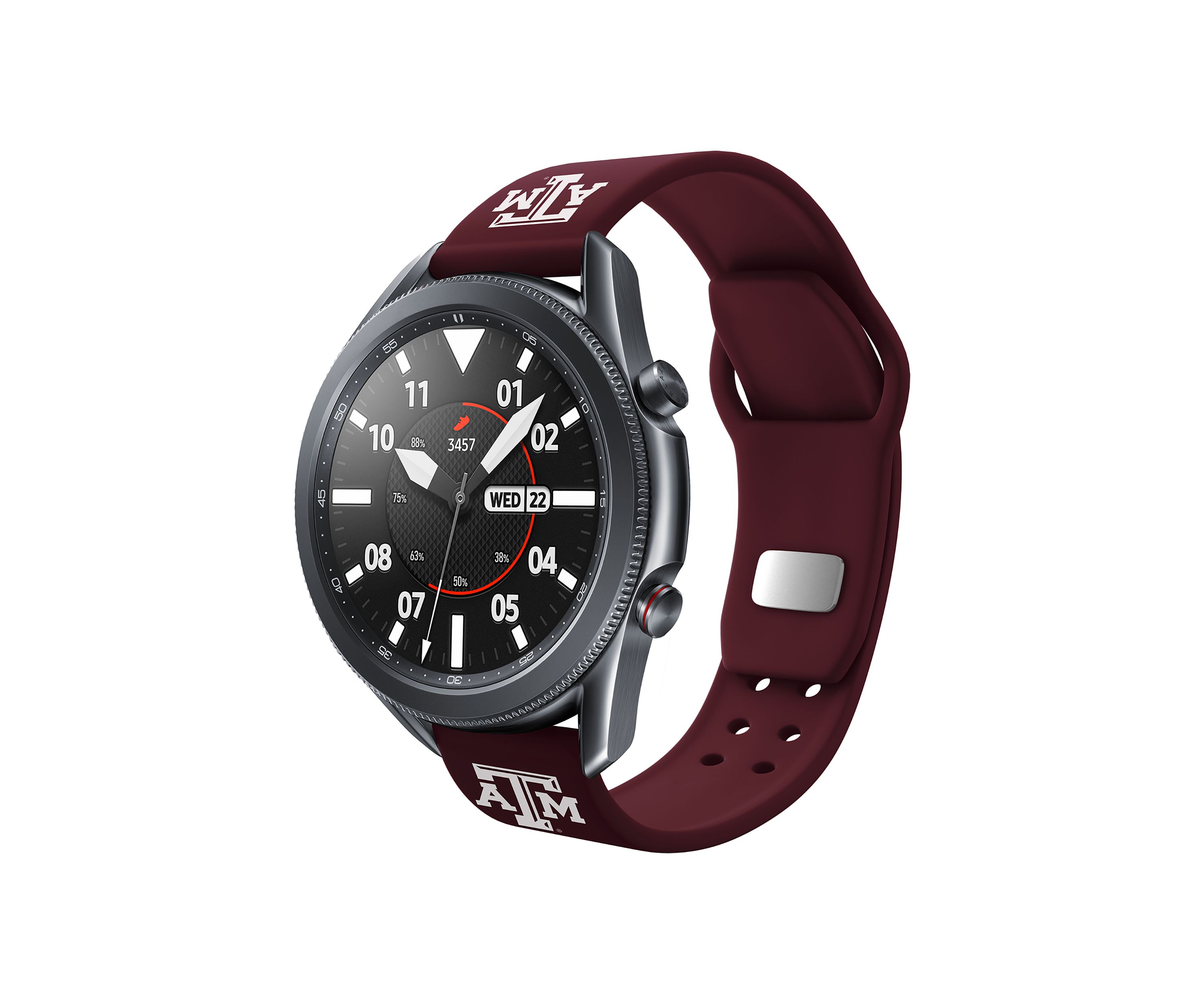 NCAA Texas A&M Aggies 20 Millimeter Silicone Band Compatible with Samsung Watch