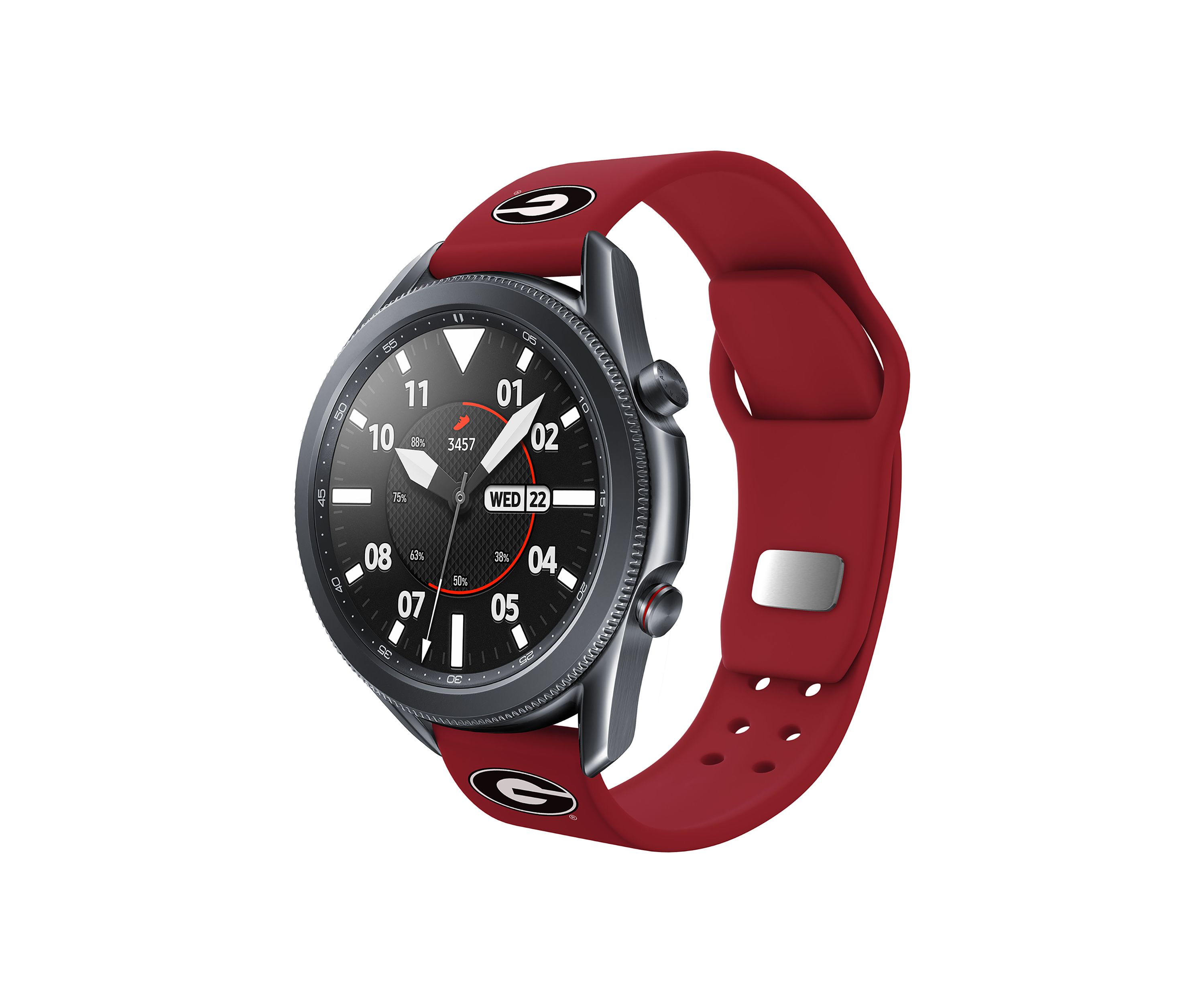 NCAA Georgia Bulldogs 20 Millimeter Silicone Band Compatible with Samsung Watch