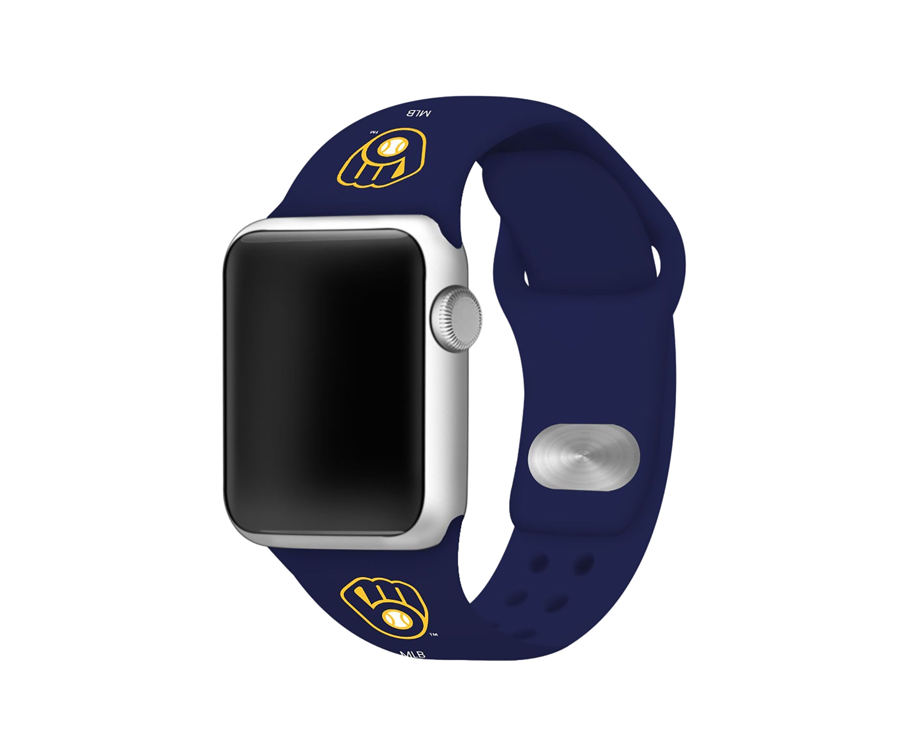 MLB Milwaukee Brewers Silicone Apple Watch Band - 42 Millimeter