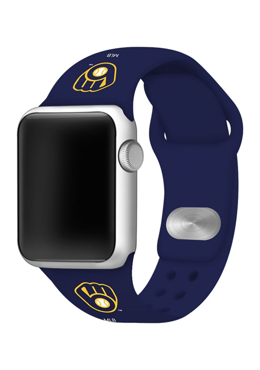 MLB Milwaukee Brewers Silicone Apple Watch Band - 42 Millimeter