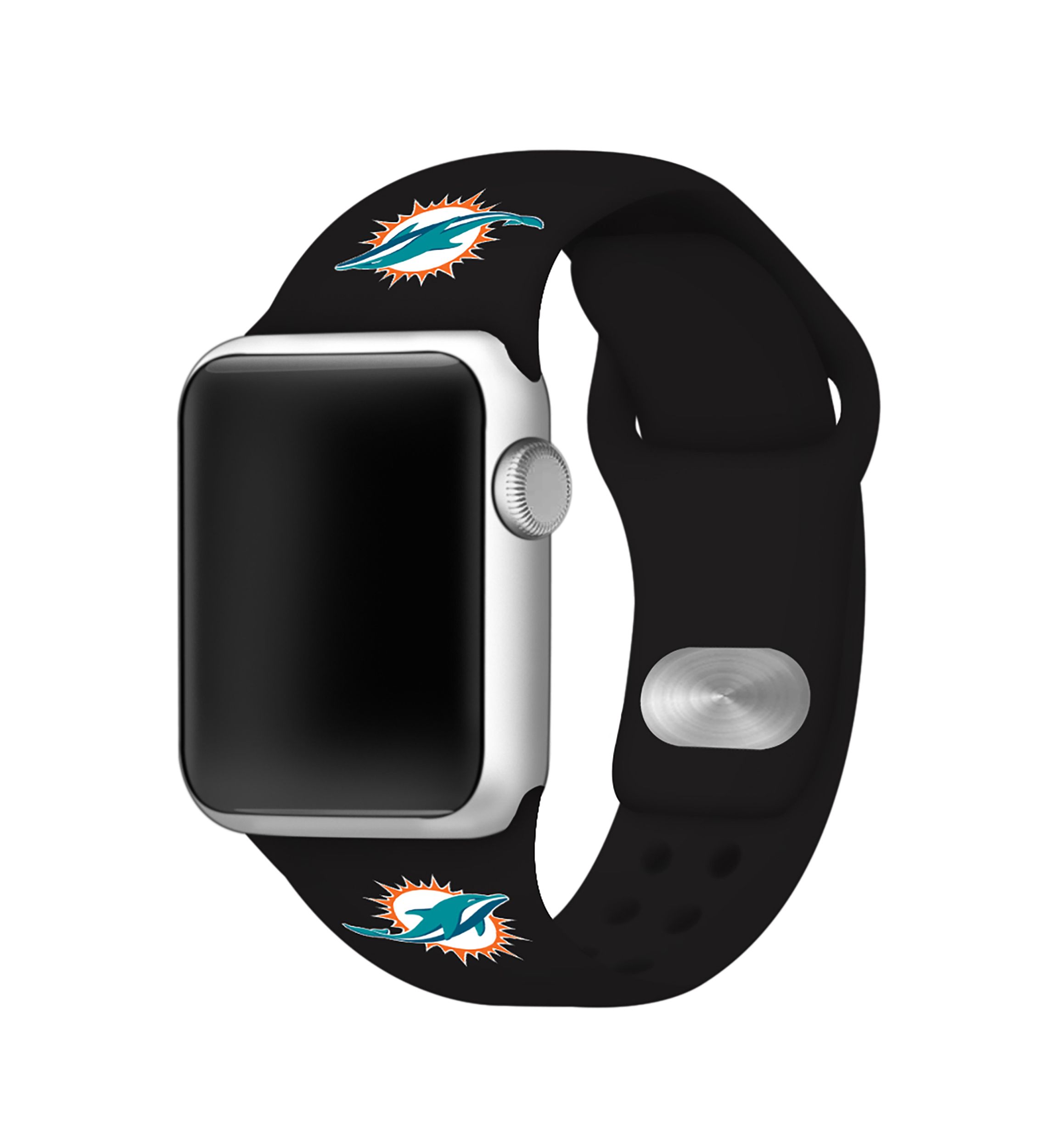 NFL Miami Dolphins Silicone 38 Millimeter Apple Watch Band 