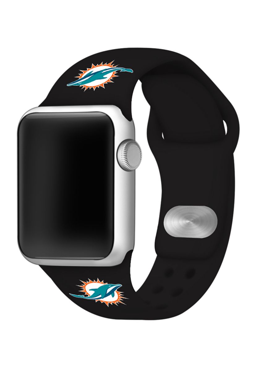 NFL Miami Dolphins Silicone 38 Millimeter Apple Watch Band 