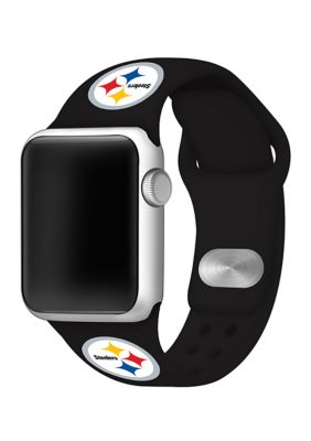 GameTime Bands NFL Pittsburgh Steelers 38 Millimeter Silicone Apple Watch Band, Black, 38 mm -  0680487135794