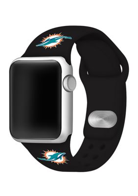 GameTime Bands NFL Miami Dolphins 42 Millimeter Silicone Apple Watch Band, Black -  0680487135640