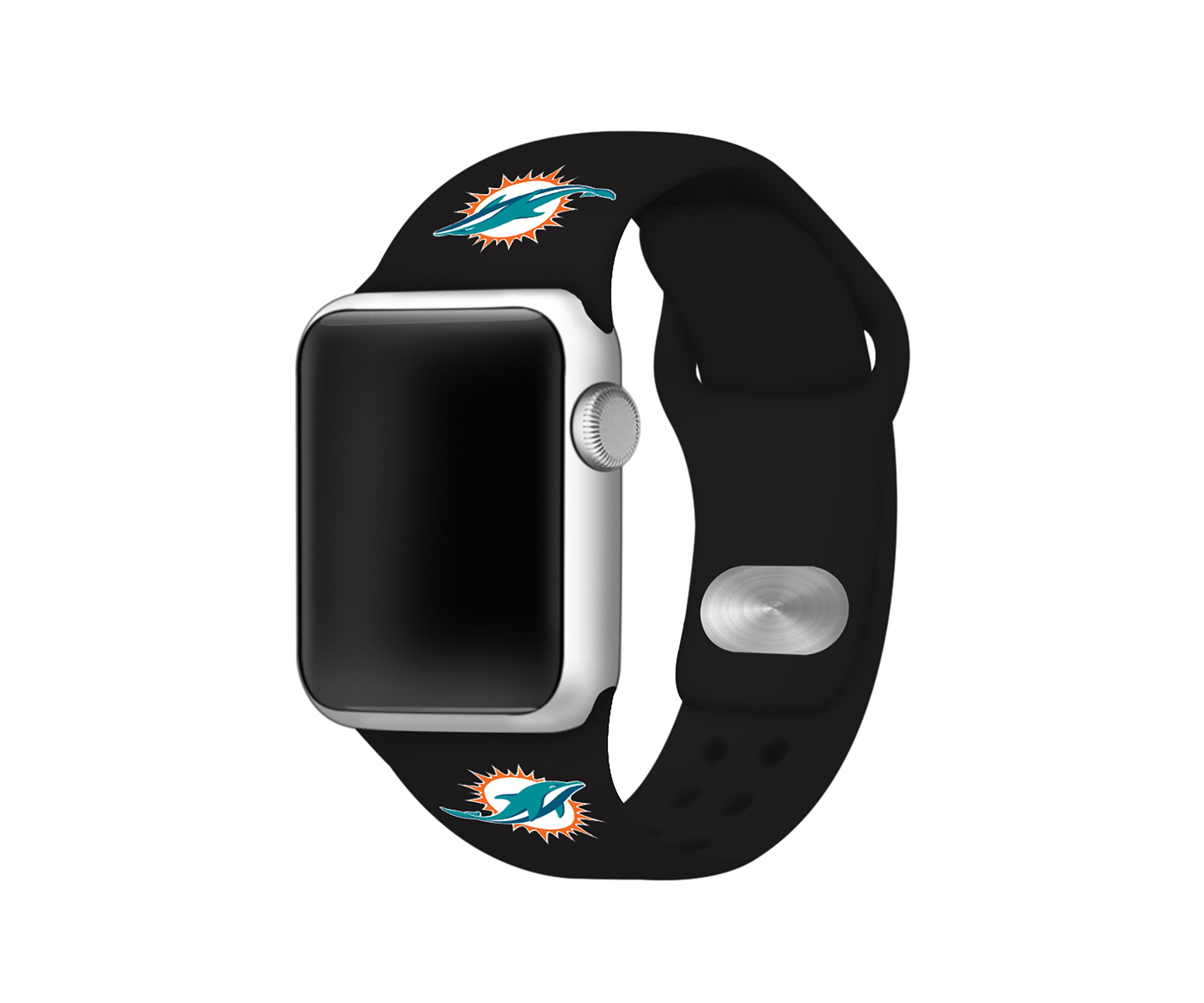 NFL Miami Dolphins 42 Millimeter Silicone Apple Watch Band