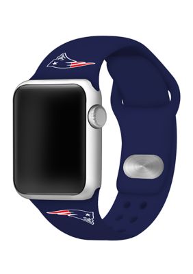 GameTime Bands NFL New England Patriots 42 Millimeter Silicone Apple Watch Band, Navy Blue -  0680487135688