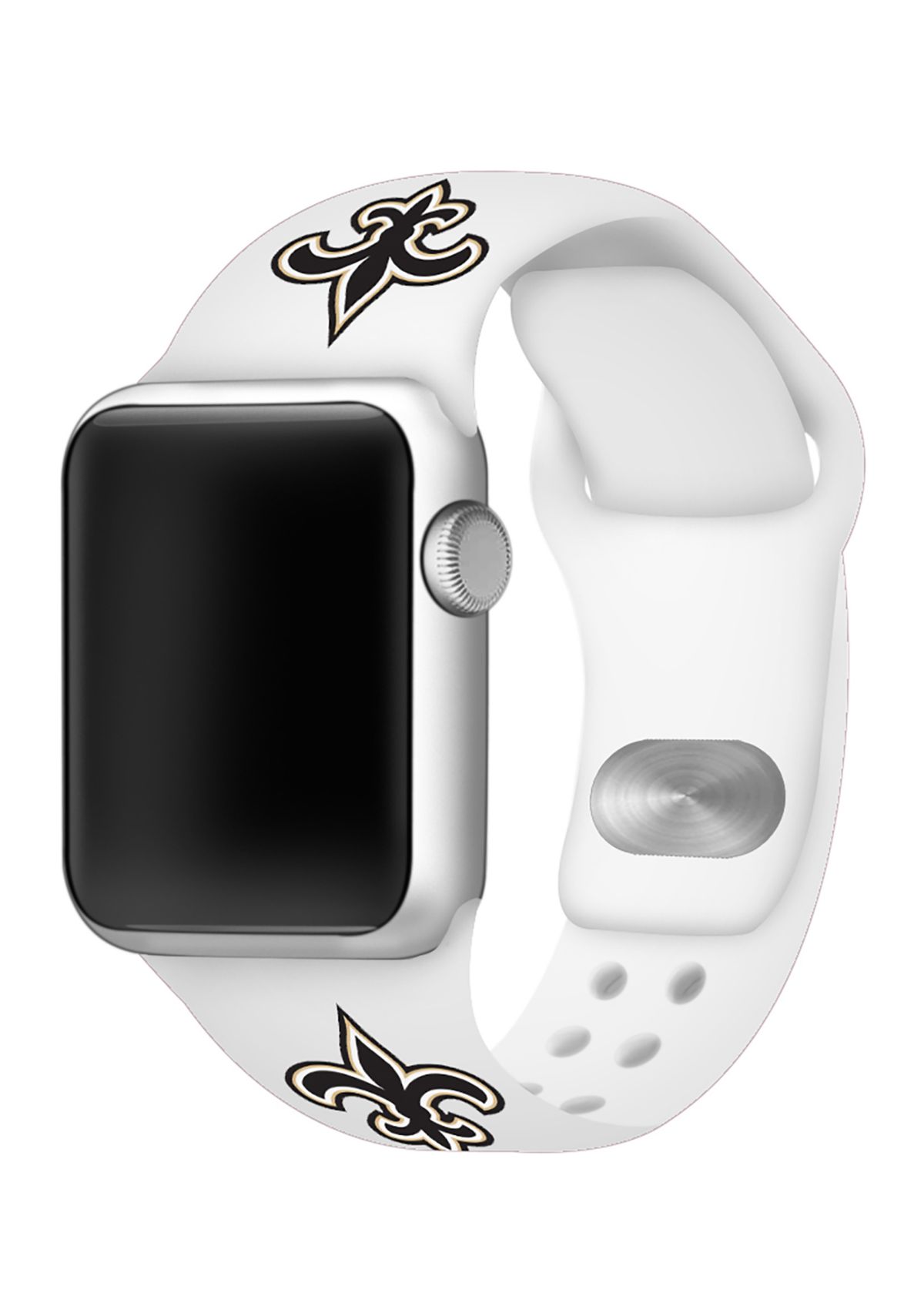 NFL New Orleans Saints 42 Millimeter Silicone Apple Watch Band