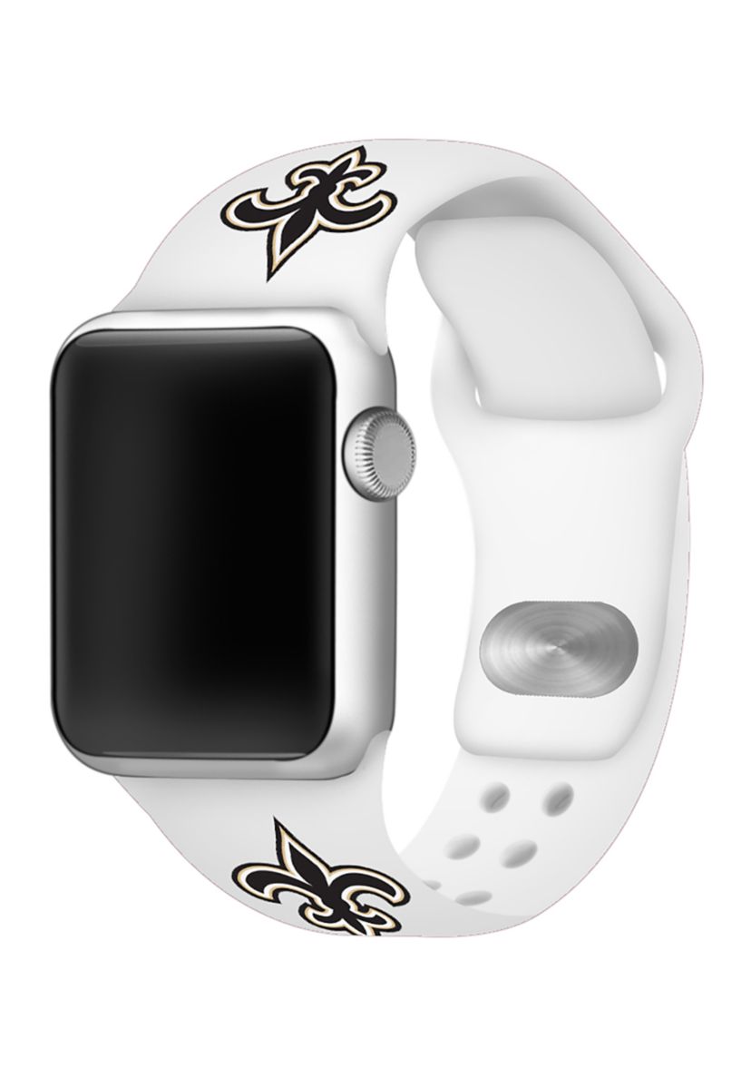 NFL New Orleans Saints 42 Millimeter Silicone Apple Watch Band