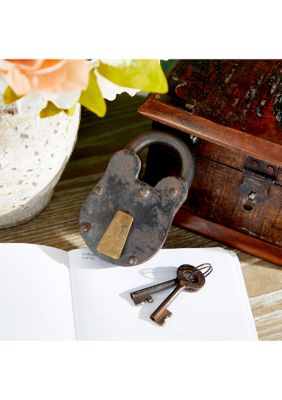 Vintage Brass Metal Lock And Key