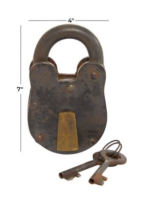 Vintage Brass Metal Lock And Key