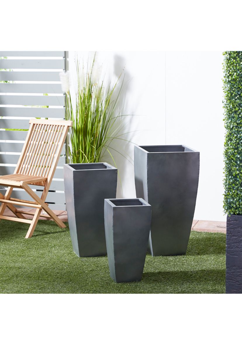 Contemporary Metal Planter - Set of 3