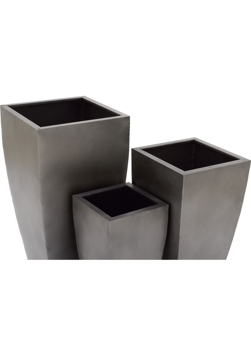 Contemporary Metal Planter - Set of 3