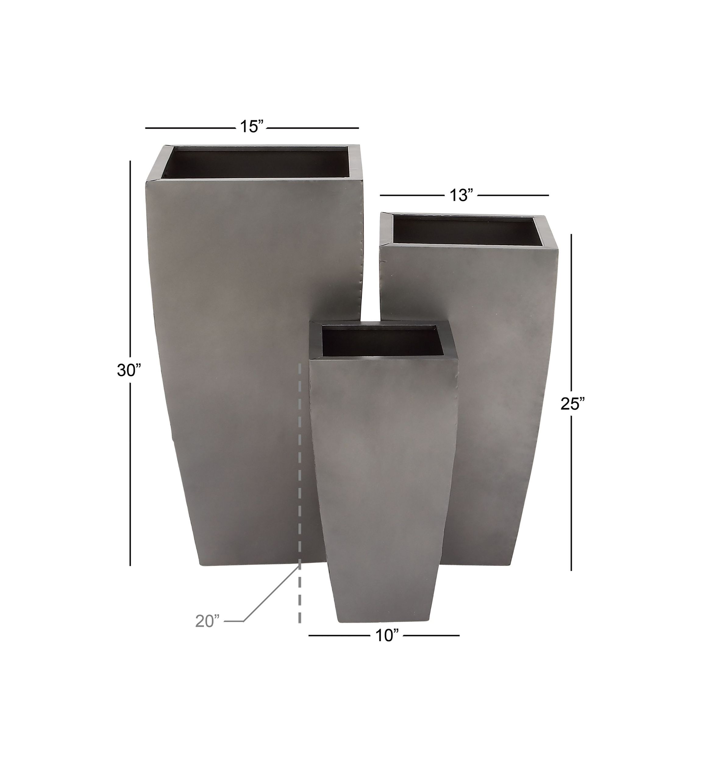 Contemporary Metal Planter - Set of 3