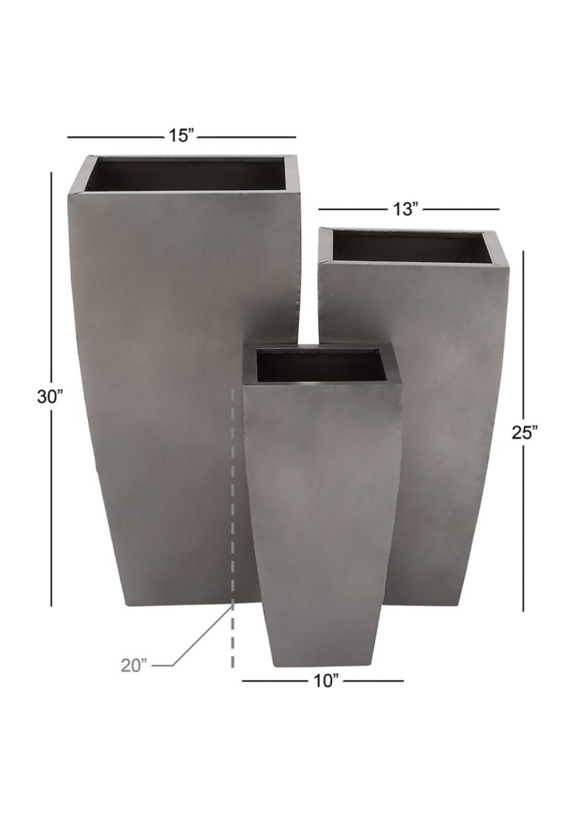 Contemporary Metal Planter - Set of 3