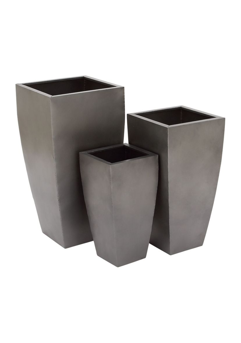Contemporary Metal Planter - Set of 3