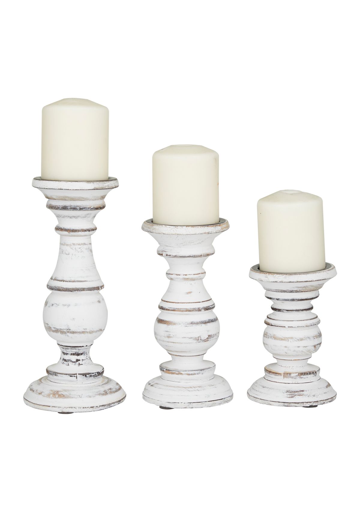 Traditional Mango Wood Candle Holder - Set of 3