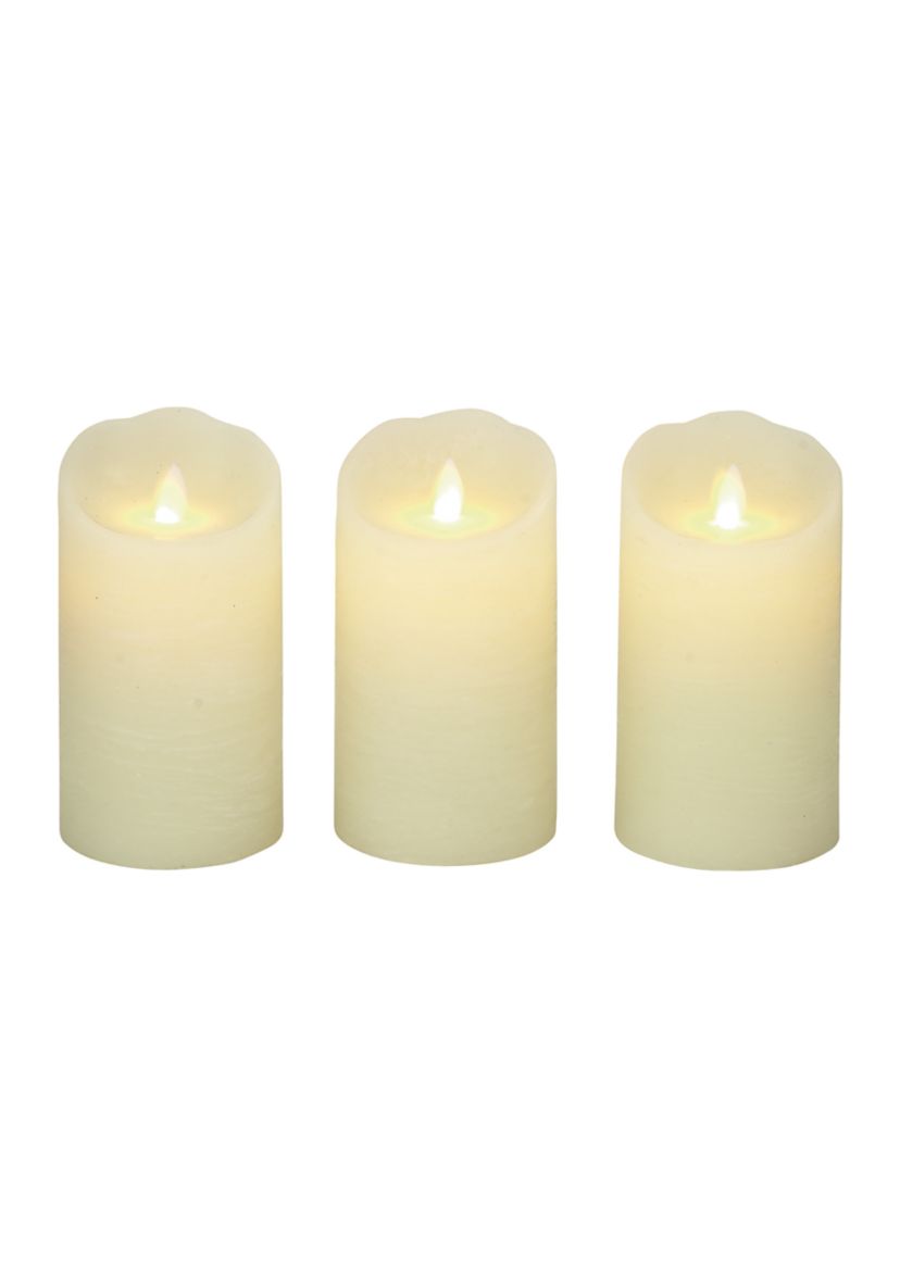 Traditional Wax Flameless Candle - Set of 3