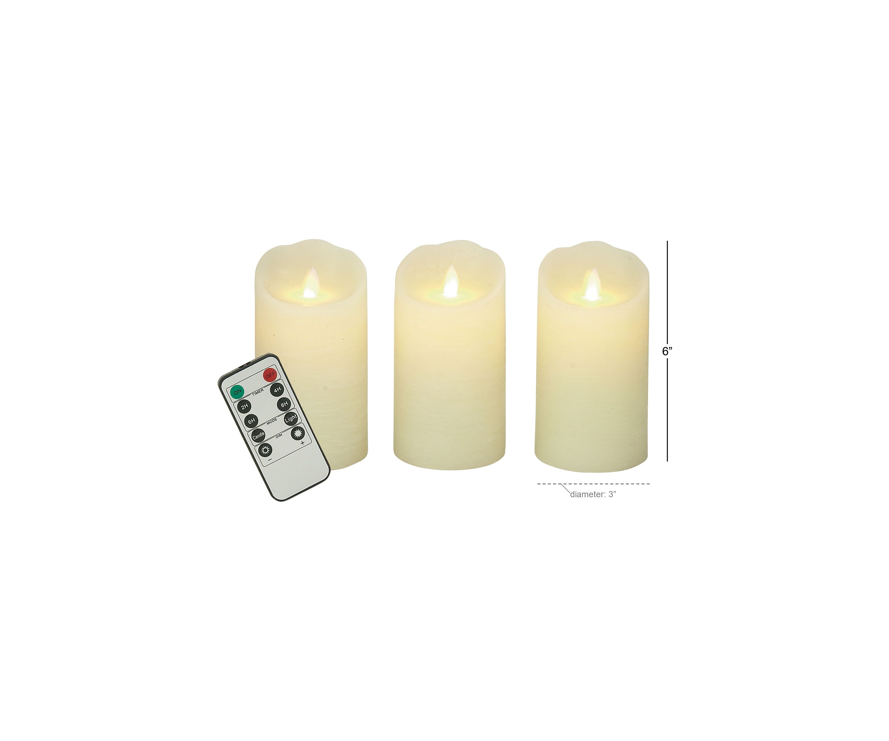 Traditional Wax Flameless Candle - Set of 3