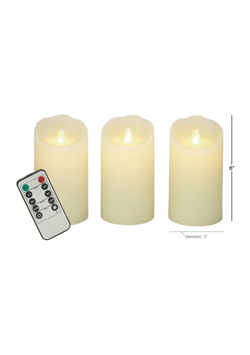 Traditional Wax Flameless Candle - Set of 3