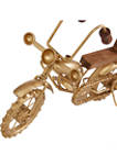 Set of 2 Metal Contemporary Motorcycle Sculpture