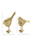 Set of 2 Polystone Modern Bird Sculptures 