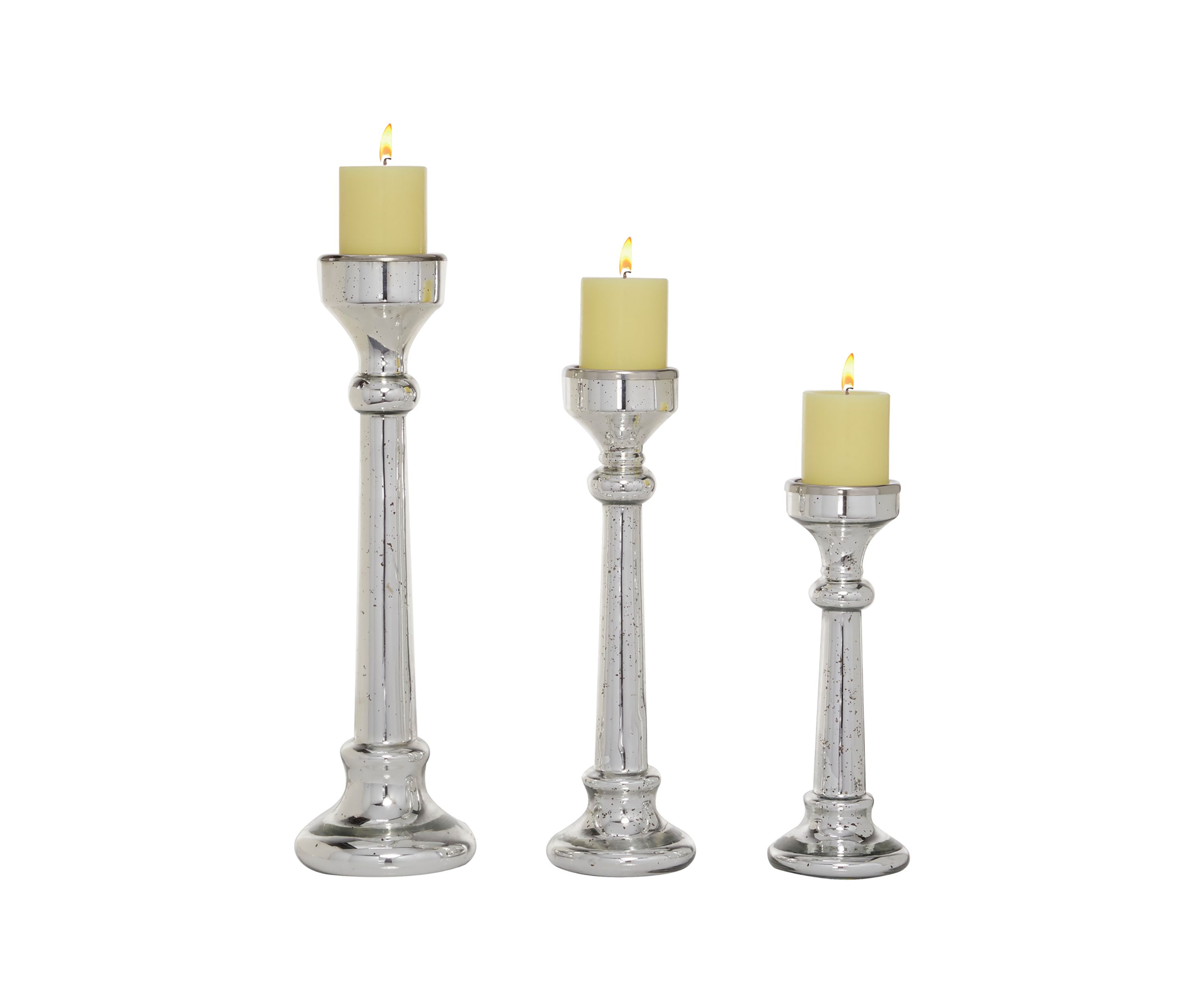 Vintage Glass Candle Holder - Set of 3