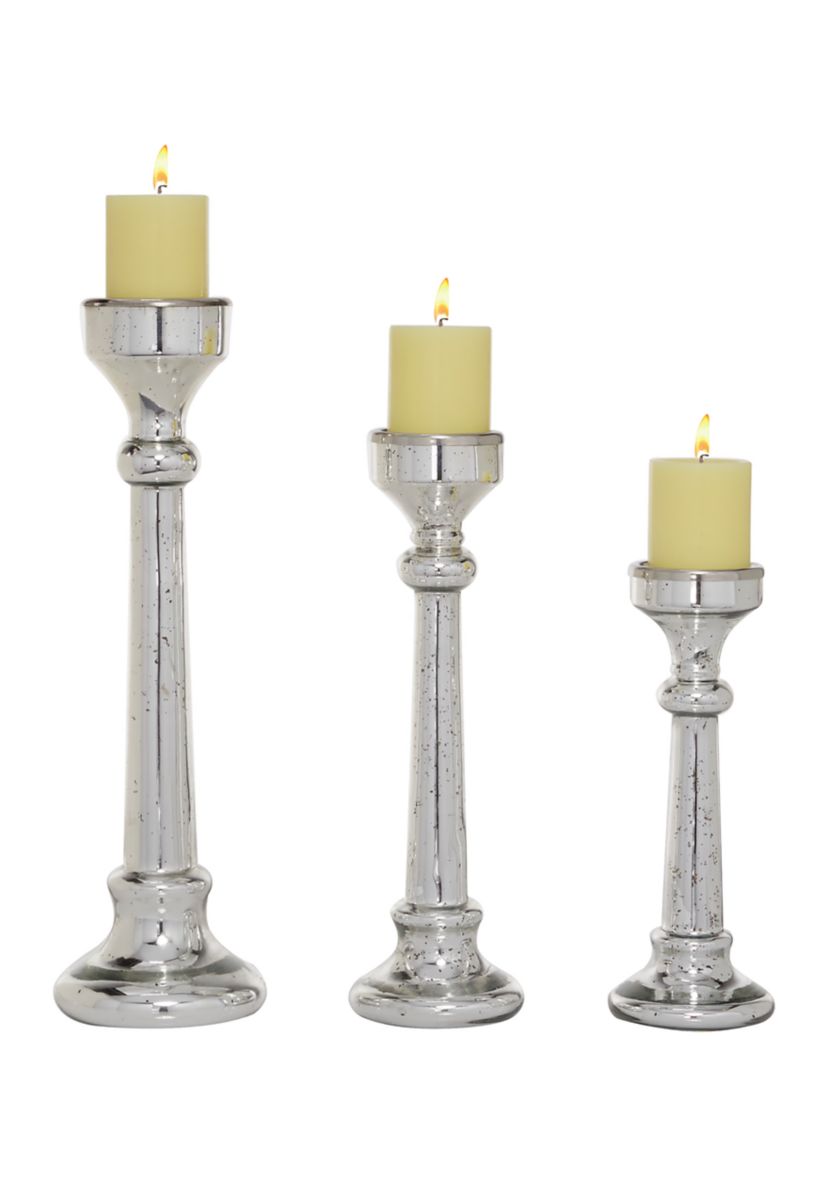 Vintage Glass Candle Holder - Set of 3