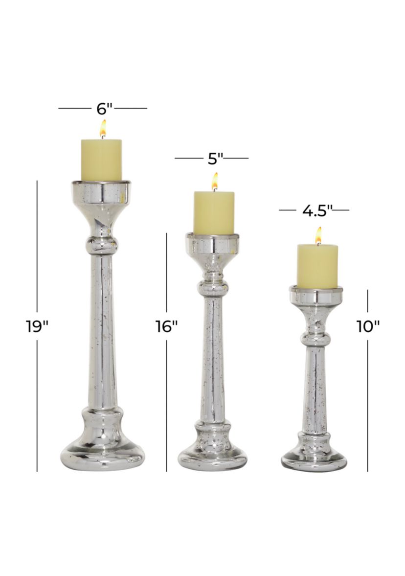 Vintage Glass Candle Holder - Set of 3