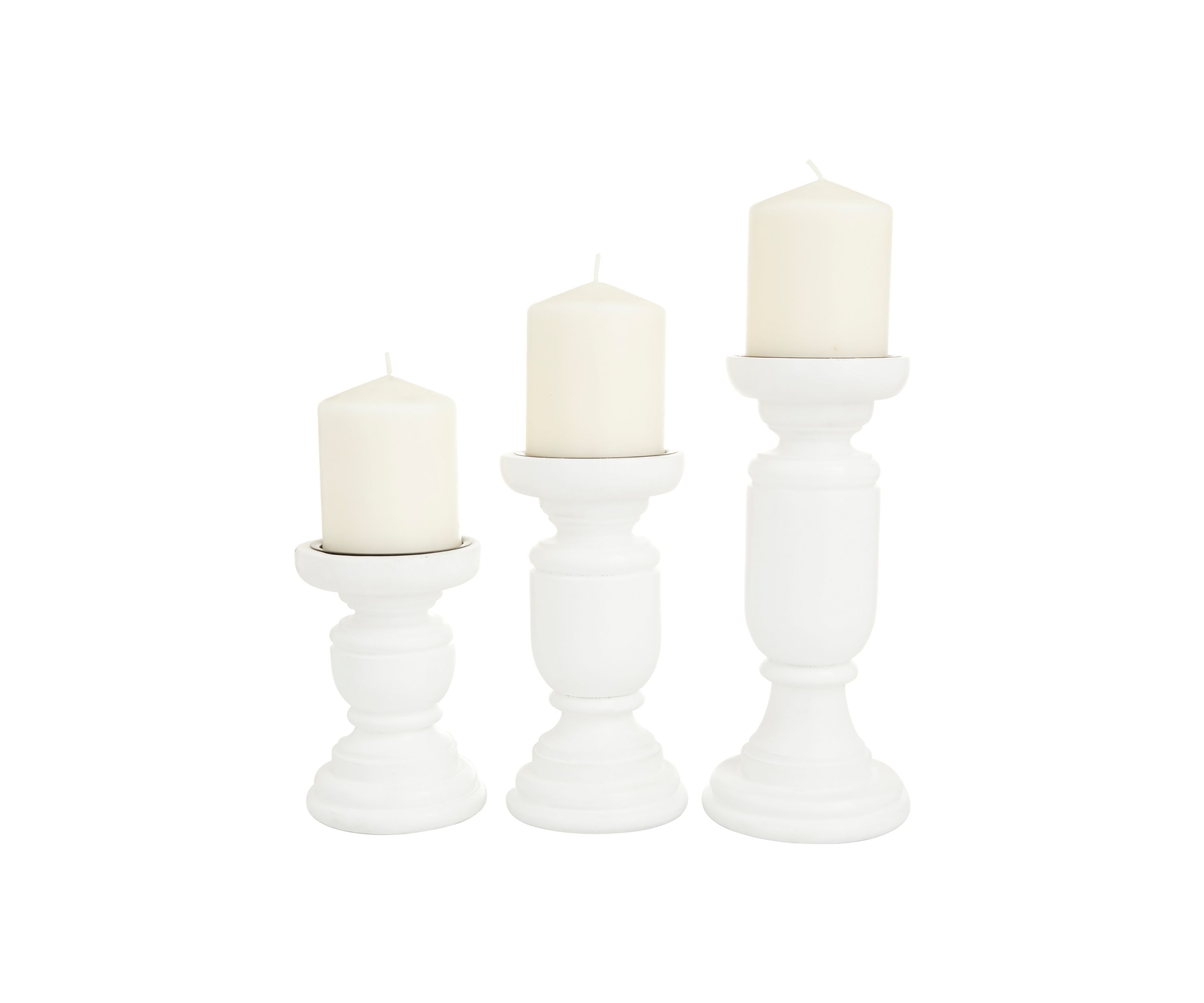 Traditional Mango Wood Candle Holder - Set of 3