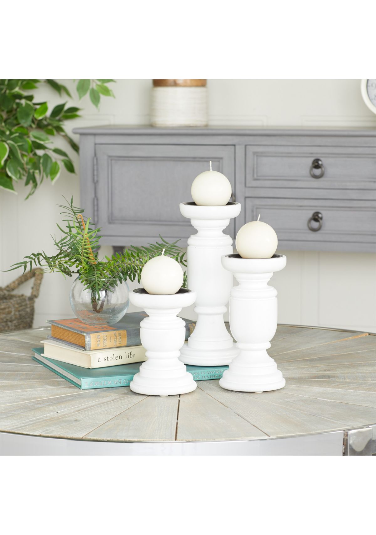 Traditional Mango Wood Candle Holder - Set of 3