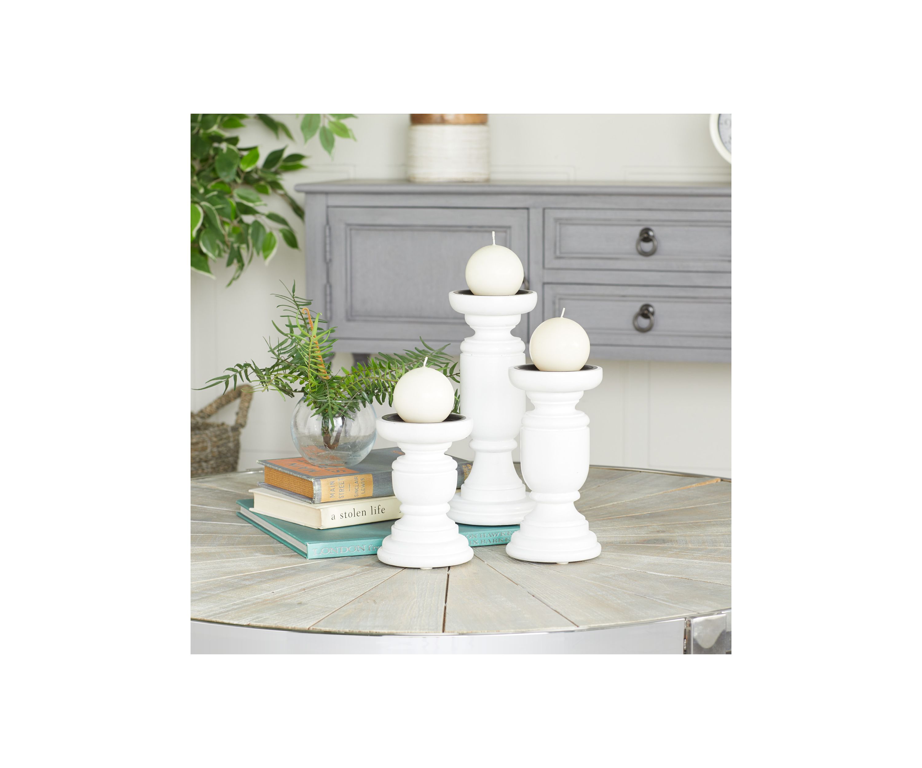 Traditional Mango Wood Candle Holder - Set of 3