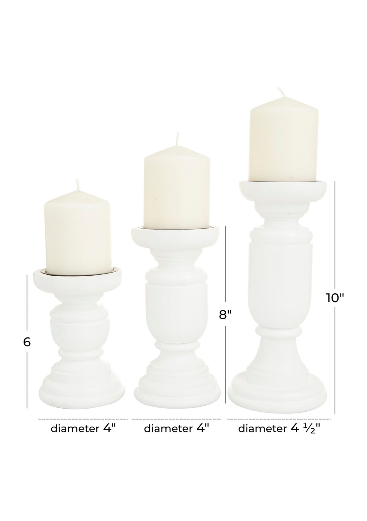 Traditional Mango Wood Candle Holder - Set of 3