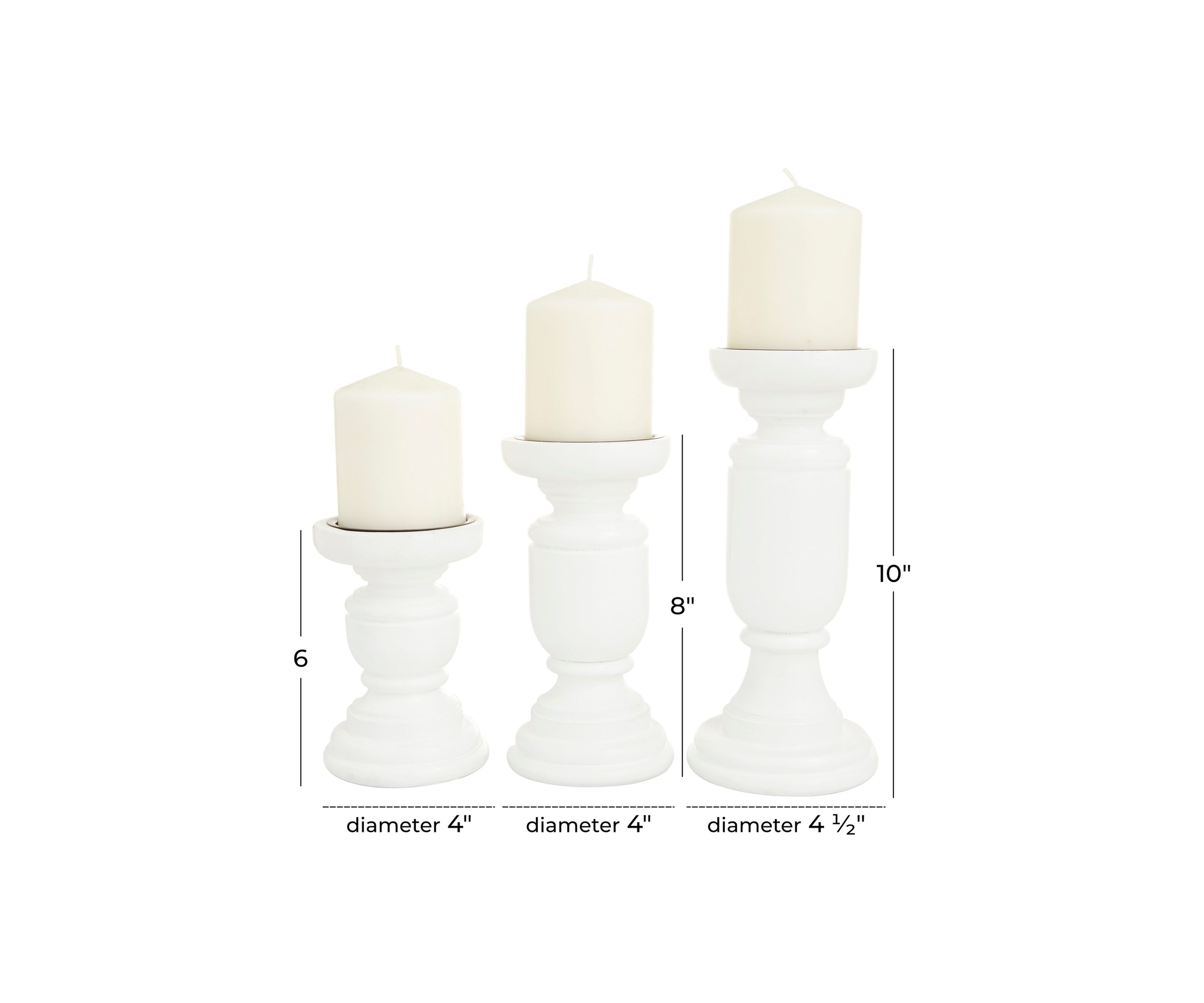 Traditional Mango Wood Candle Holder - Set of 3