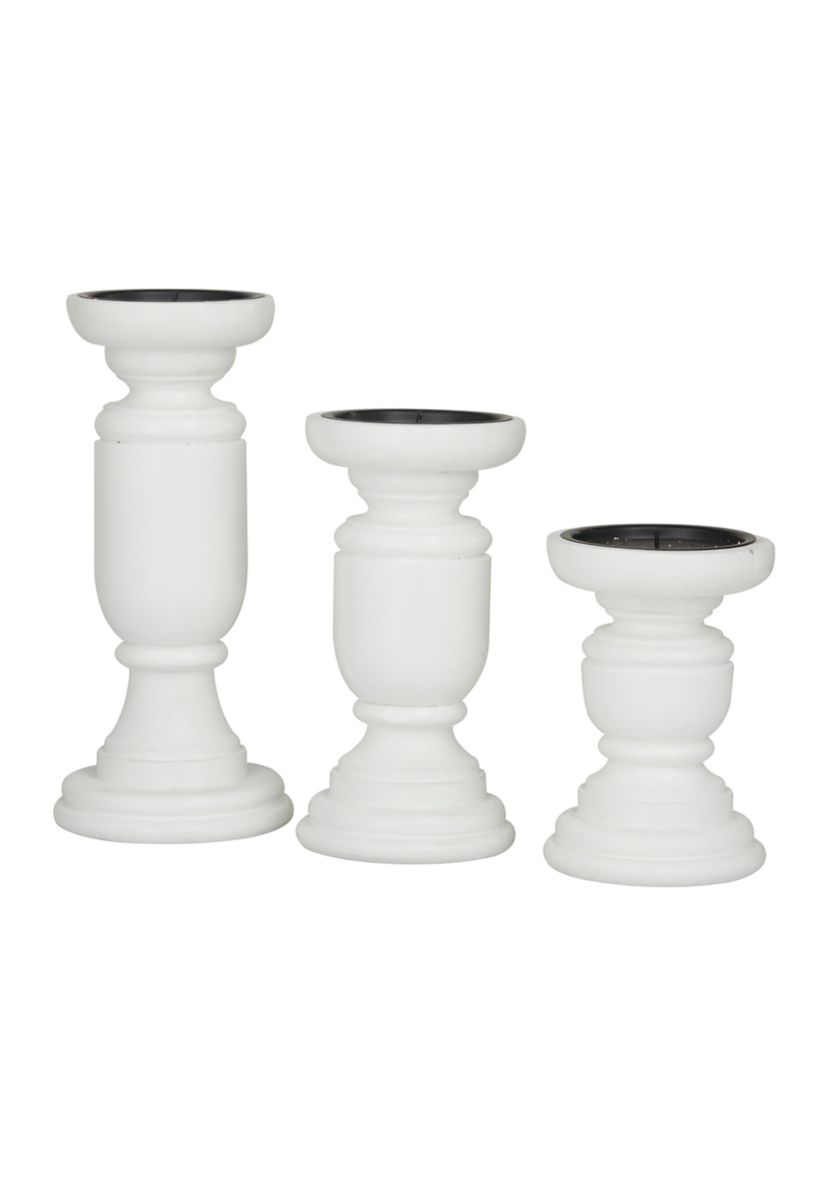 Traditional Mango Wood Candle Holder - Set of 3