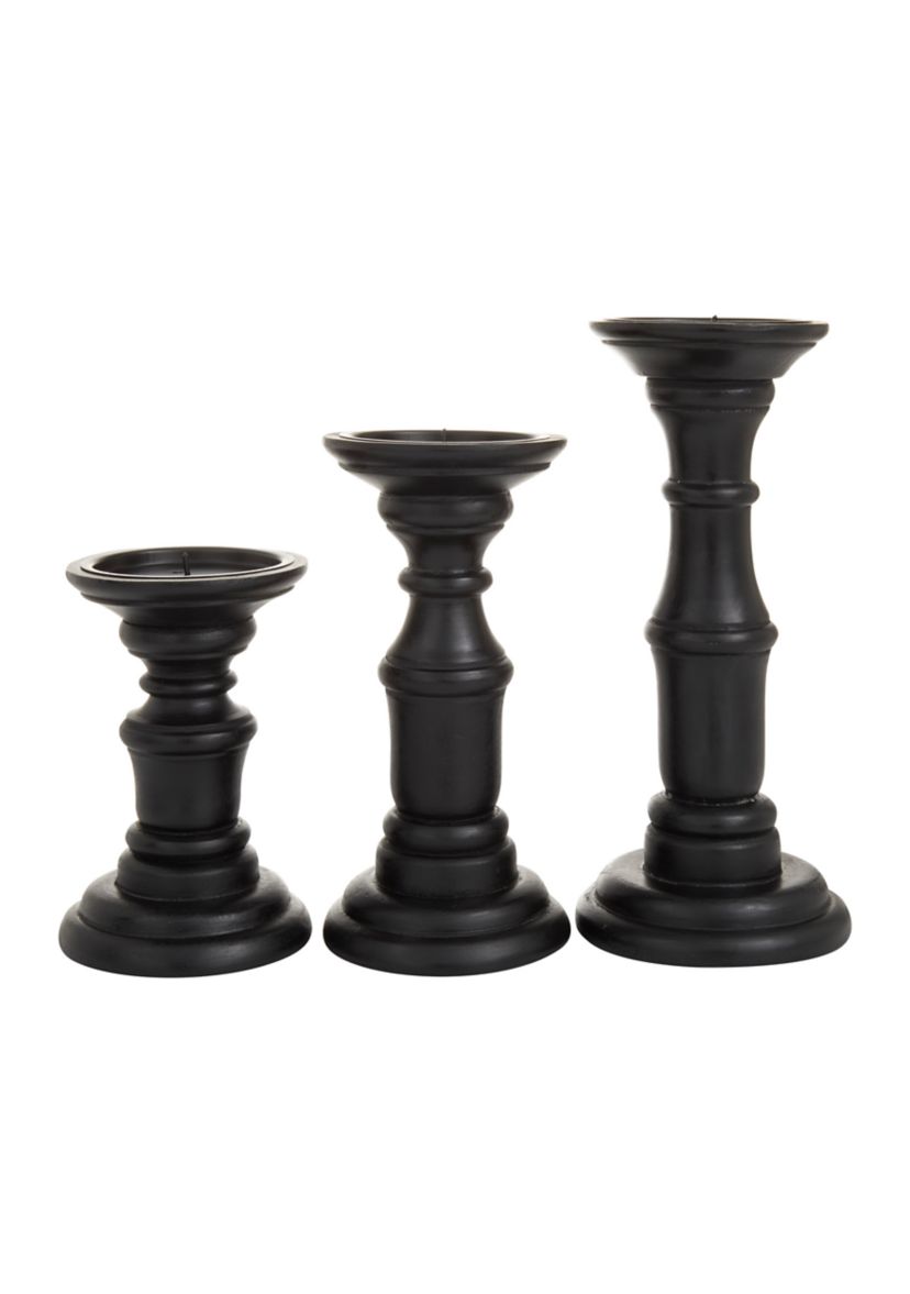 Traditional Mango Wood Candle Holder - Set of 3