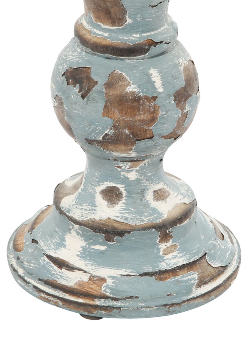 Traditional Wood Candle Holder - Set of 3