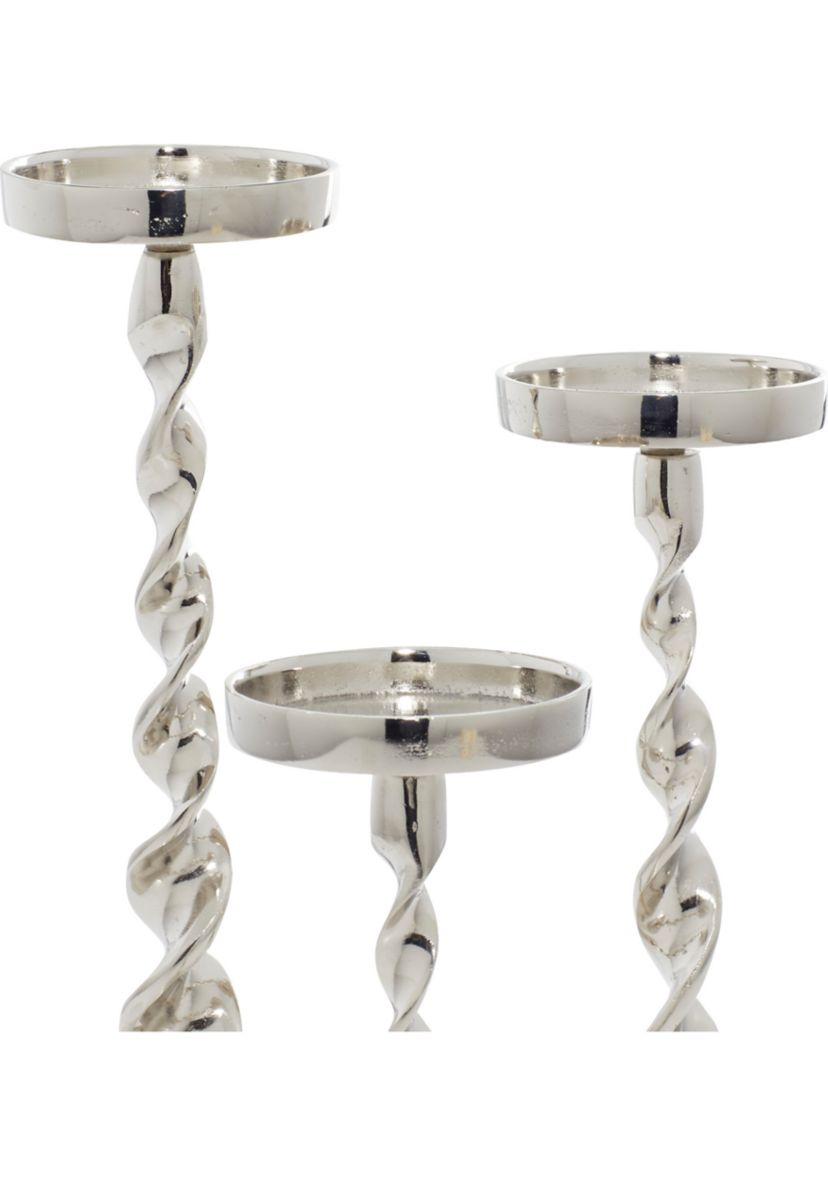 Coastal Aluminum Metal Candle Holder - Set of 3