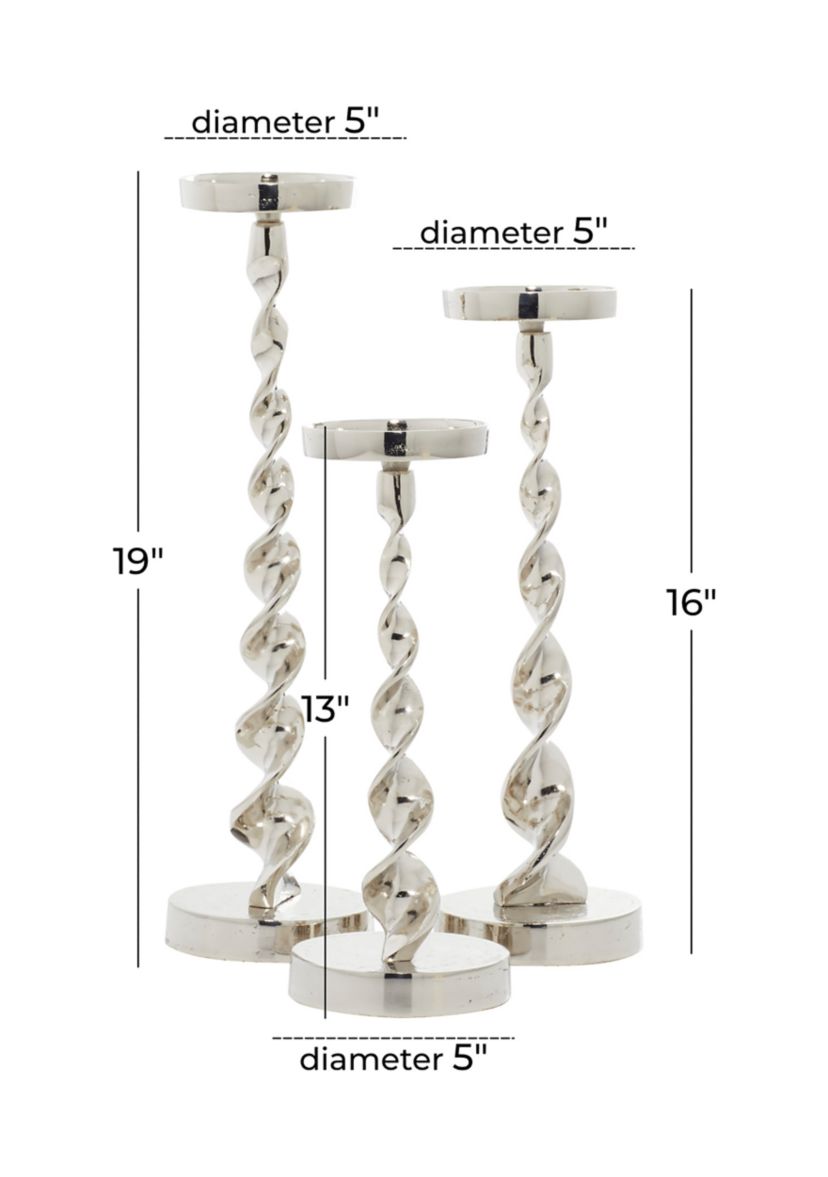 Coastal Aluminum Metal Candle Holder - Set of 3