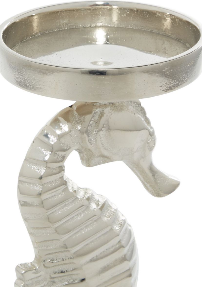 Coastal Aluminum Metal Candle Holder - Set of 2
