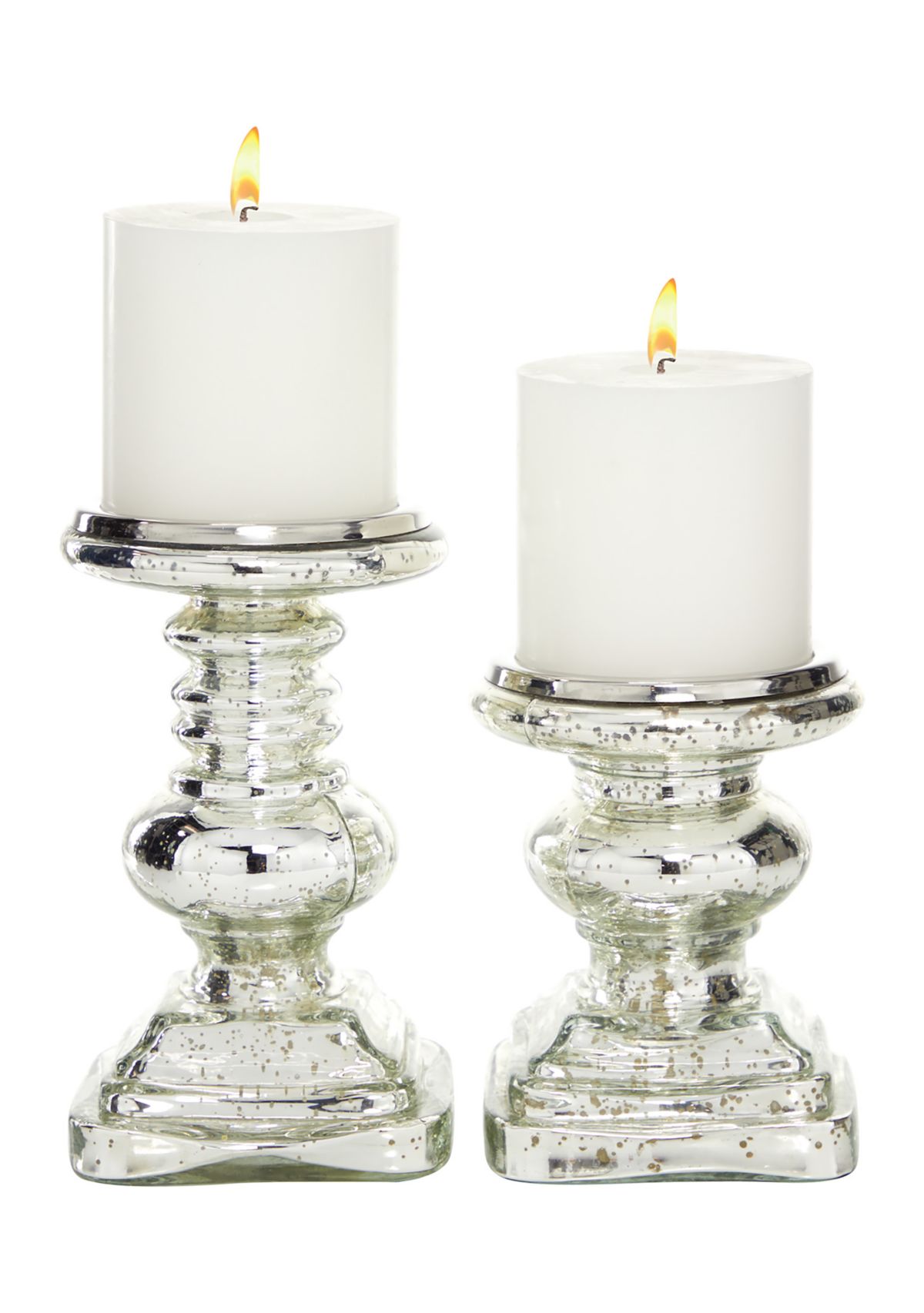 Traditional Glass Candle Holder - Set of 2