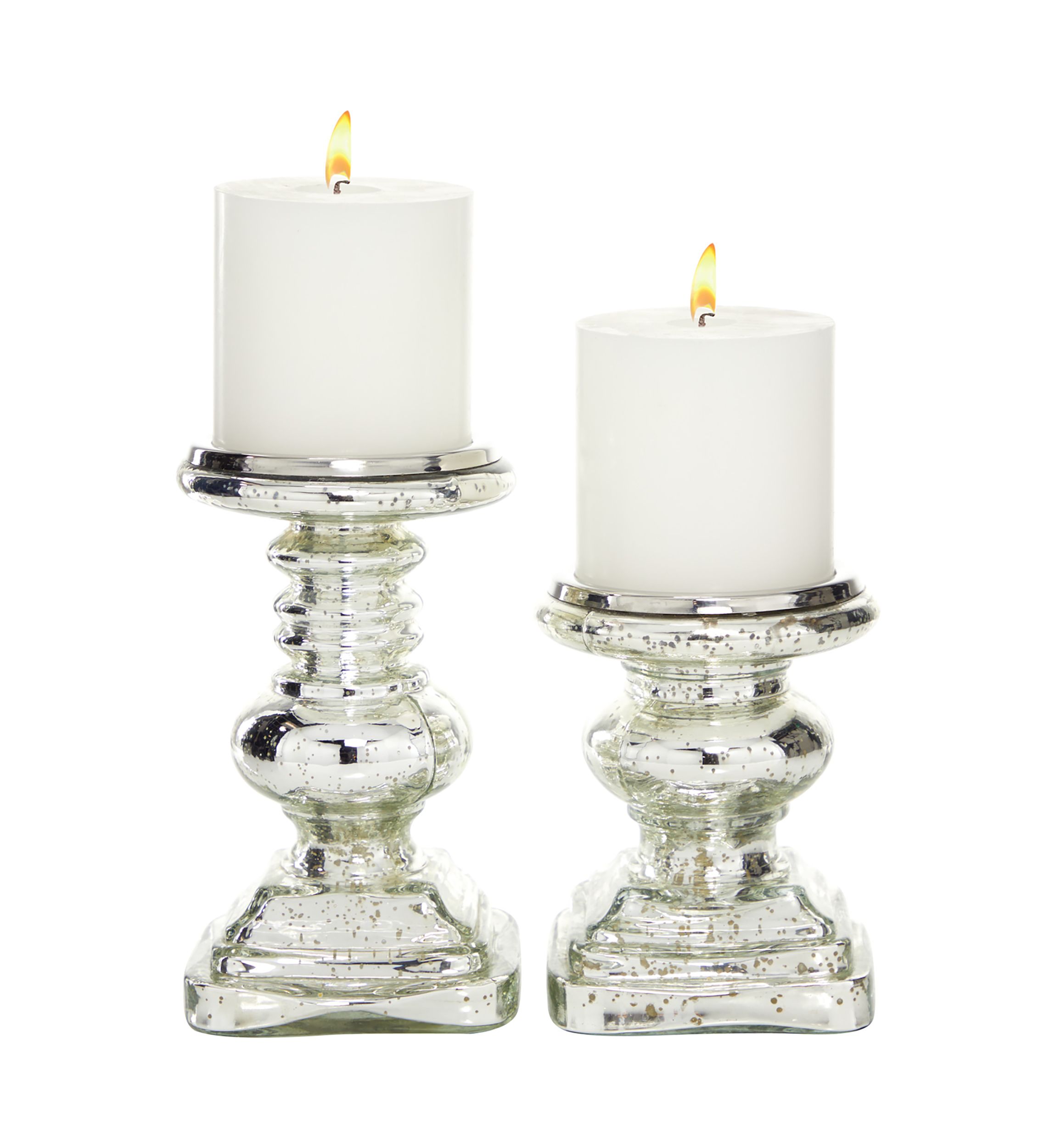 Traditional Glass Candle Holder - Set of 2